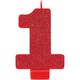 Glitter Red Number 1 Birthday Candle